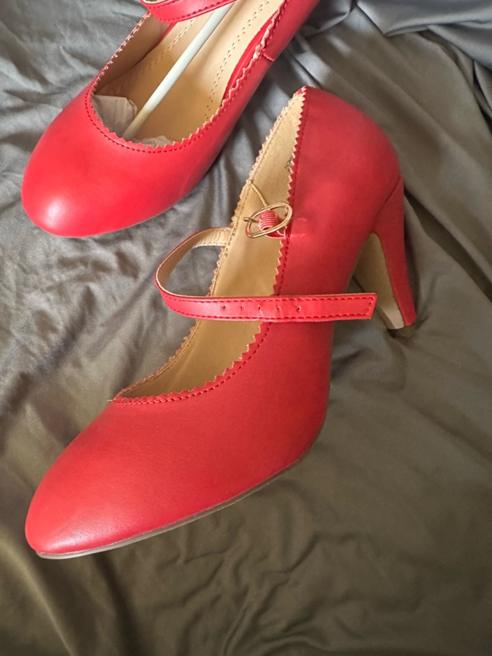 NWOB J. Adams Red “Honey” Mary Jane Heels - Picture 6 of 8